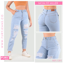 Cargar imagen en el visor de la galería, JEANS MOM FIT MUJER TIRO ALTO 1391
