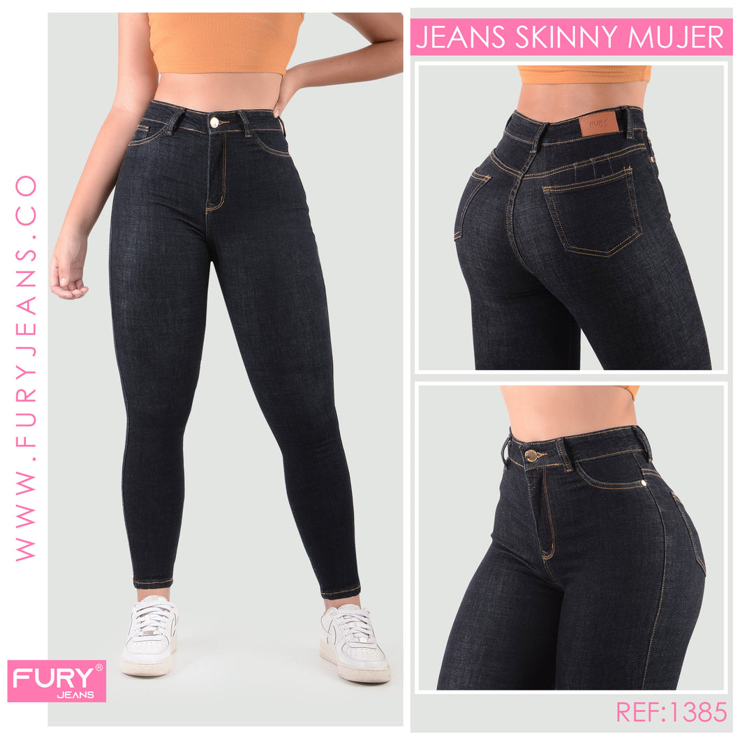 JEANS MUJER SKINNY TIRO ALTO REF 1385