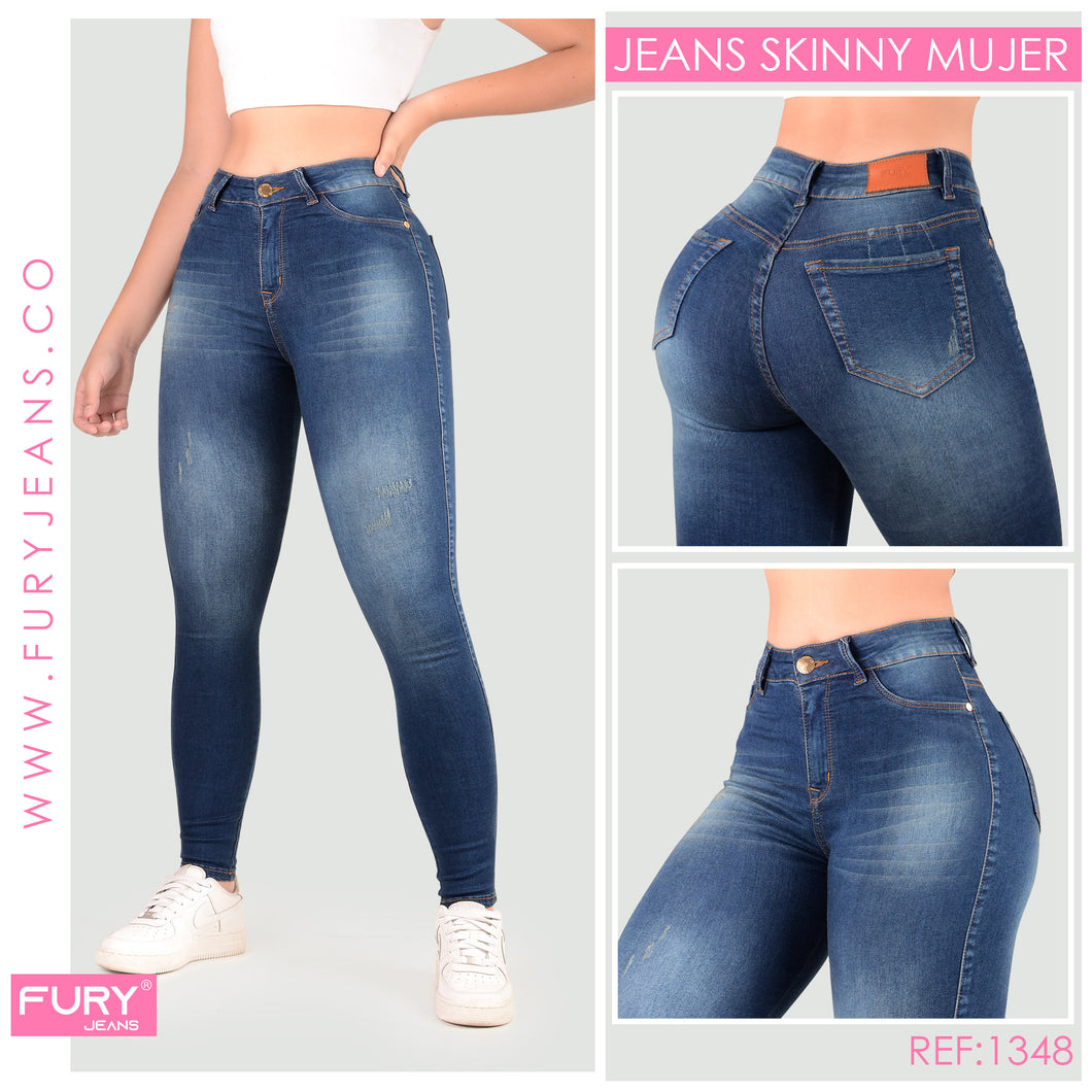 JEAN MUJER SKINNY TIRO ALTO