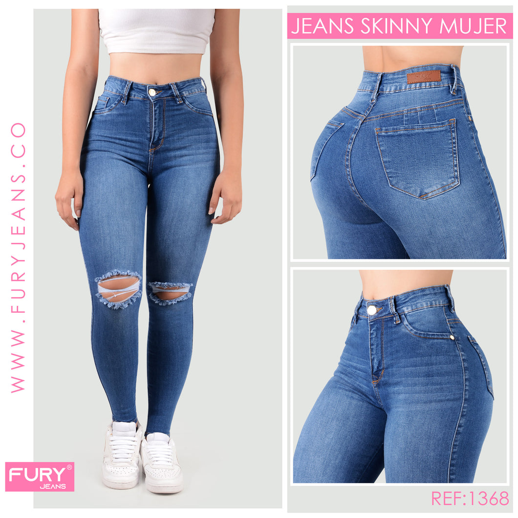 JEANS MUJER SKINNY TIRO ALTO REF  1368