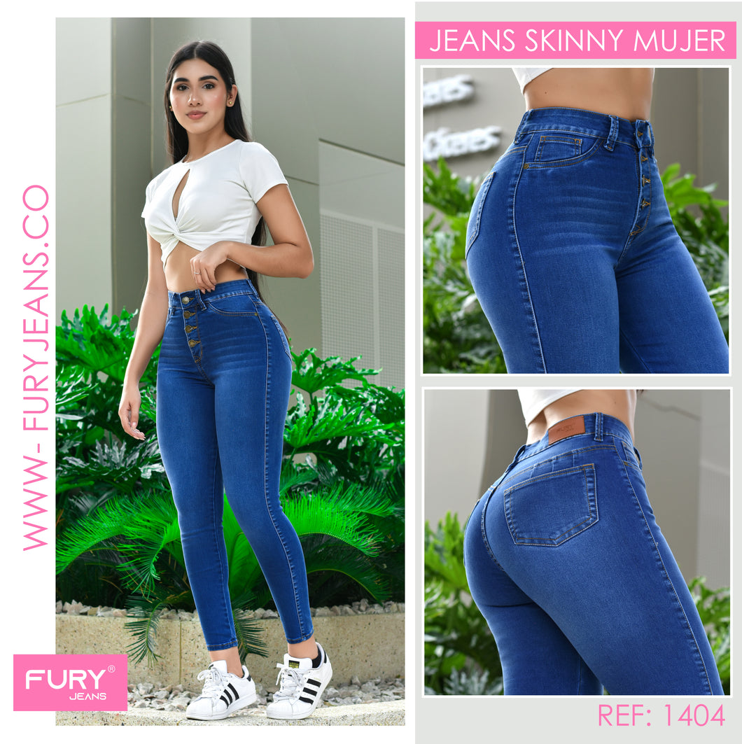 JEANS MUJER SKINNY TIRO ALTO REF 1404