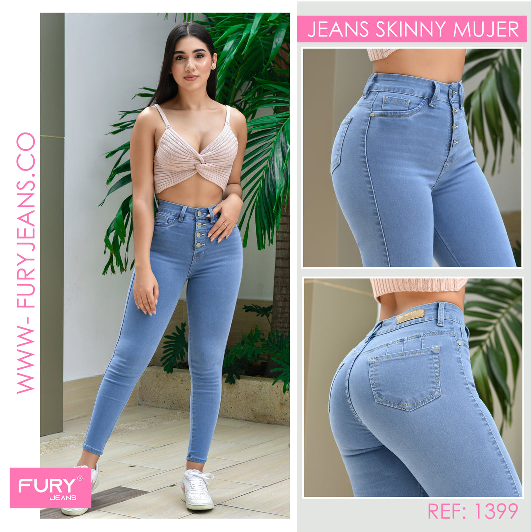 JEANS MUJER SKINNY TIRO ALTO REF 1399