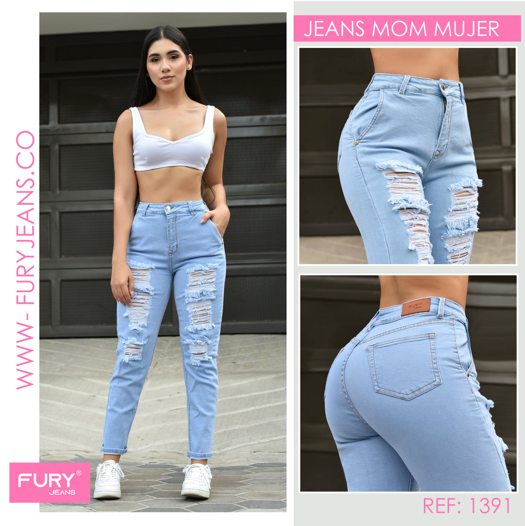 JEANS MOM FIT MUJER TIRO ALTO 1391