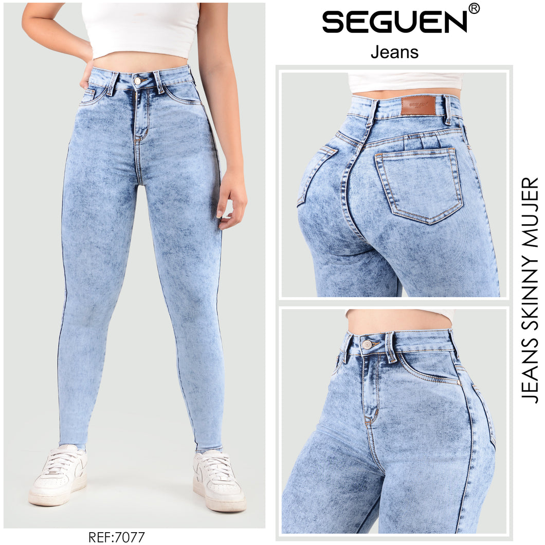 JEANS MUJER SKINNY TIRO ALTO 7077