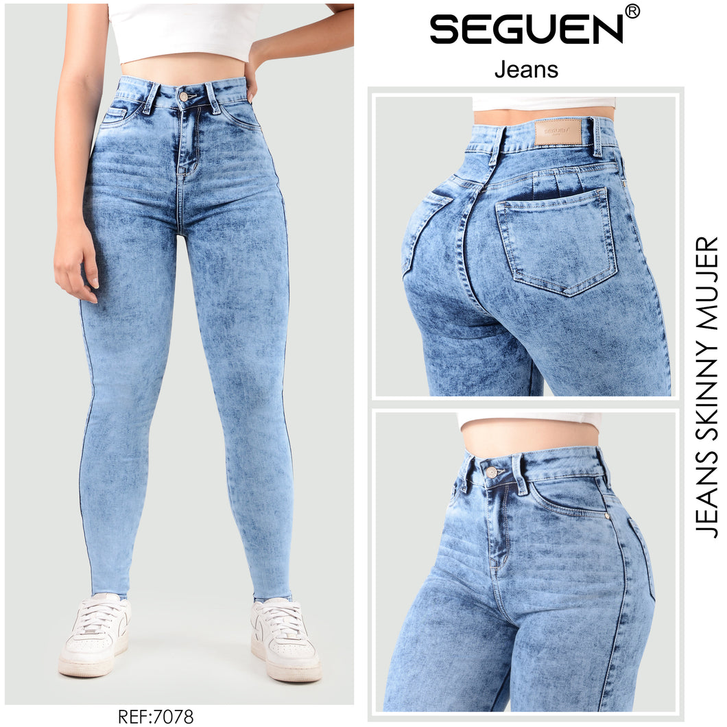 JEANS MUJER SKINNY TIRO ALTO  7078