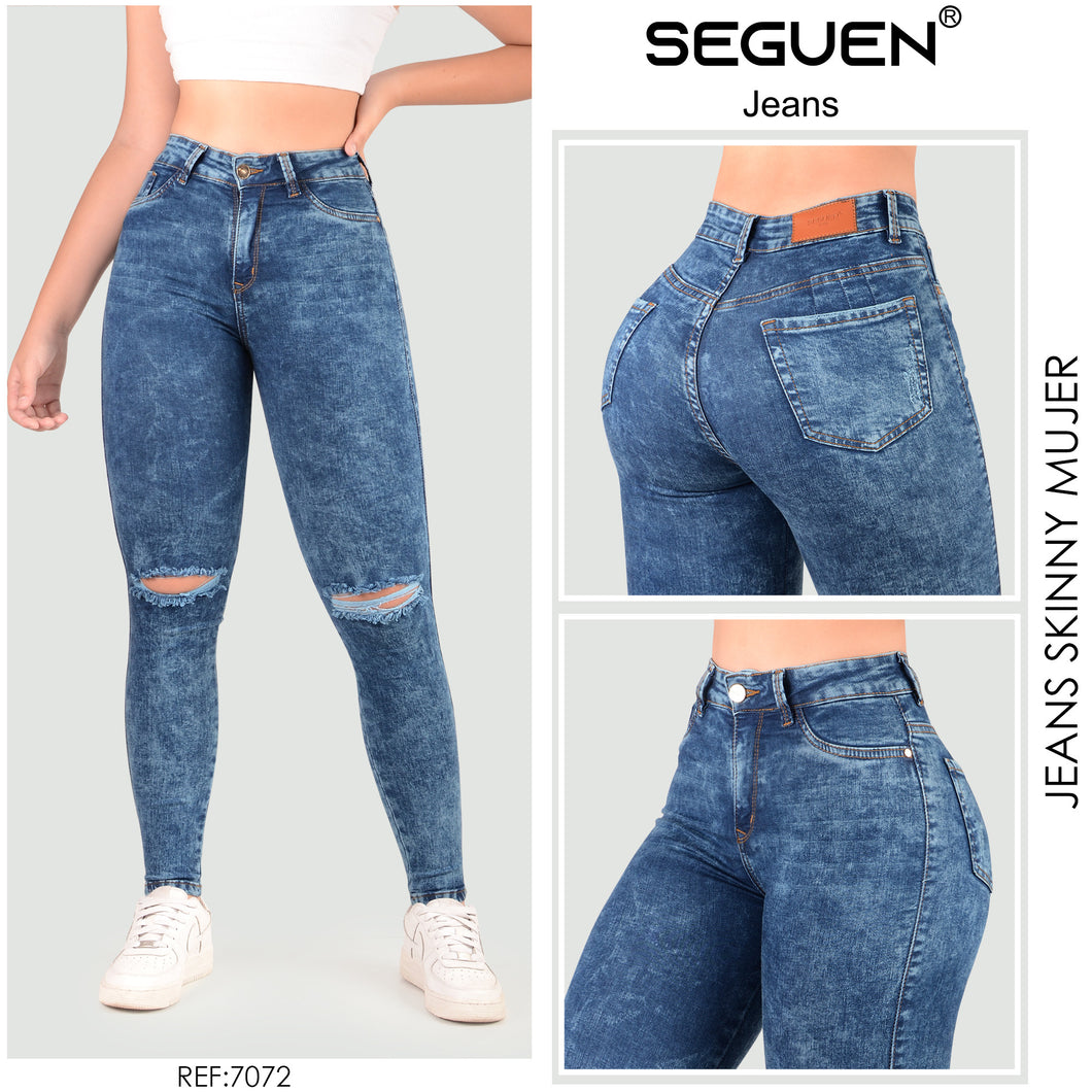 JEANS MUJER SKINNYTIRO ALTO REF 7072