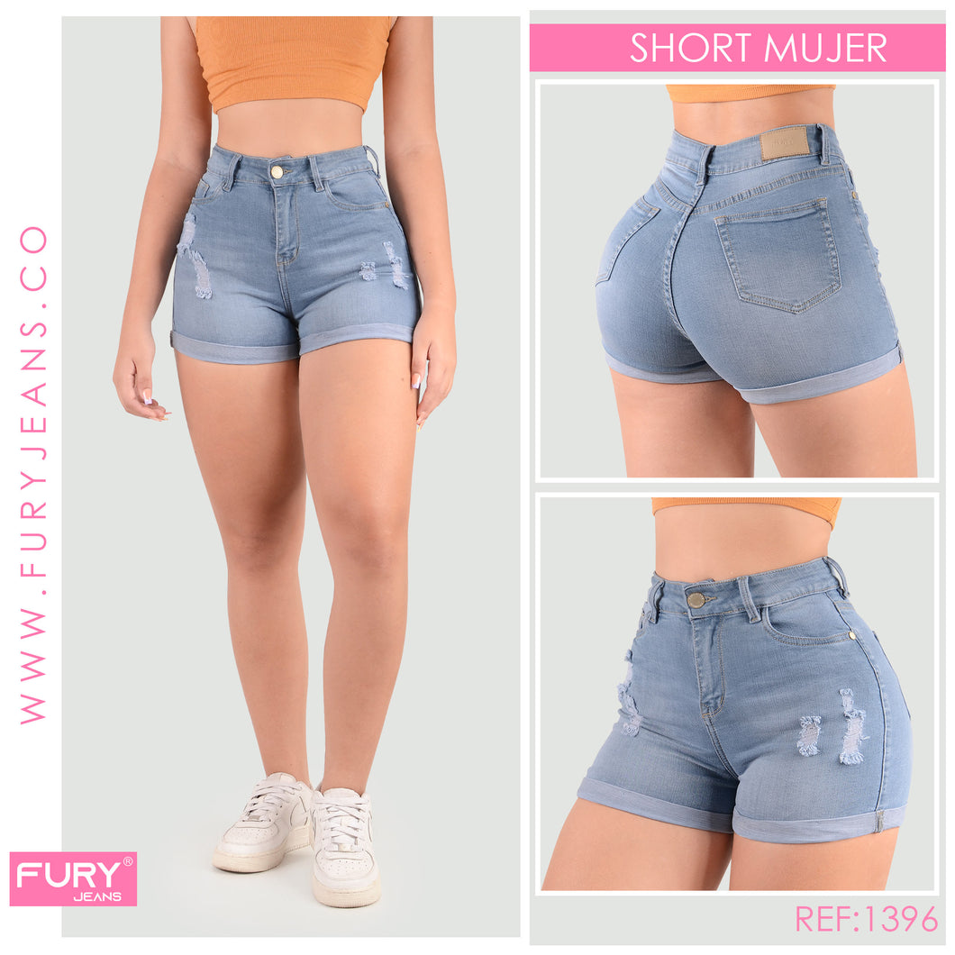 SHORT JEANS MUJER TIRO ALTO REF 1396