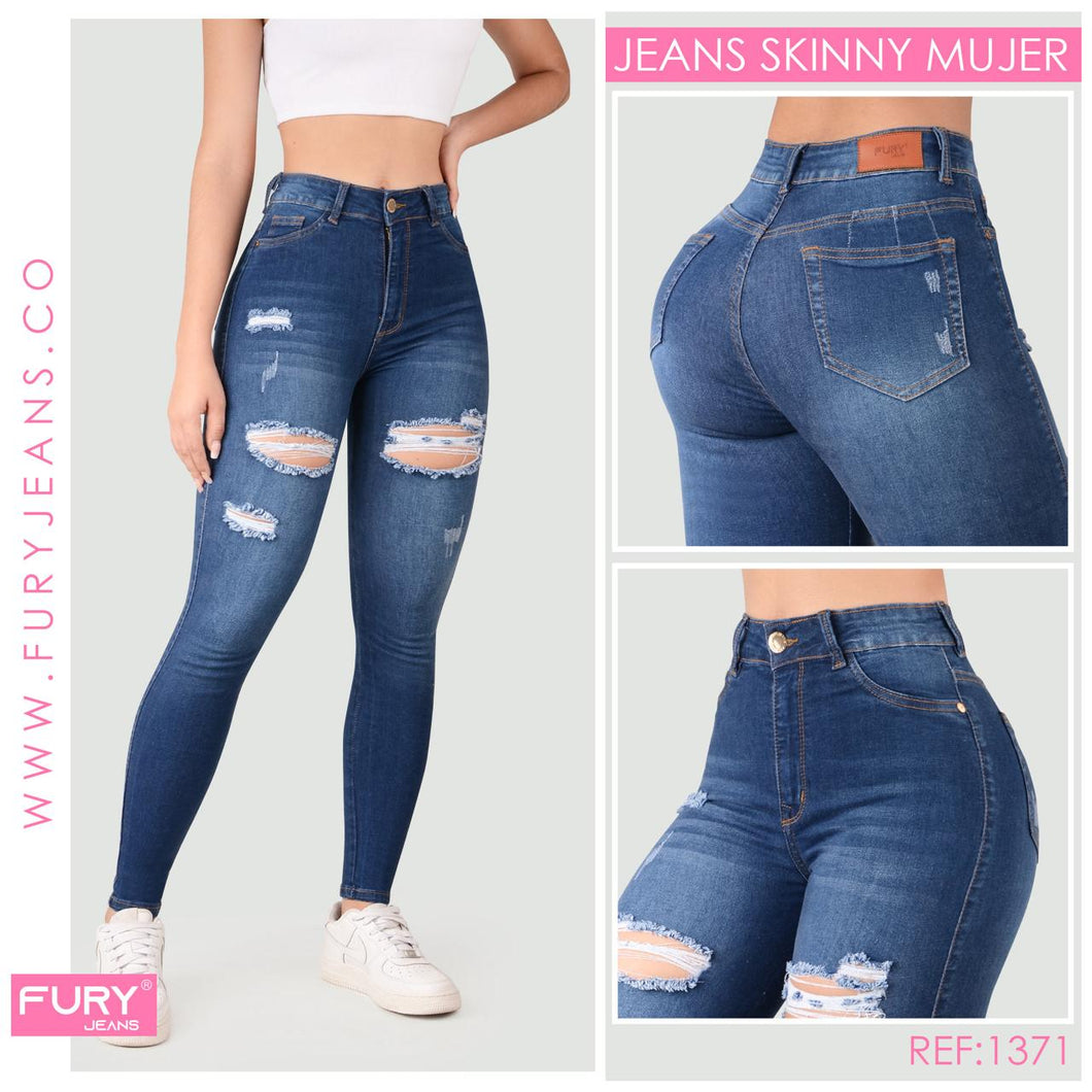 JEANS MUJER SKINNY TIRO ALTO REF  1371