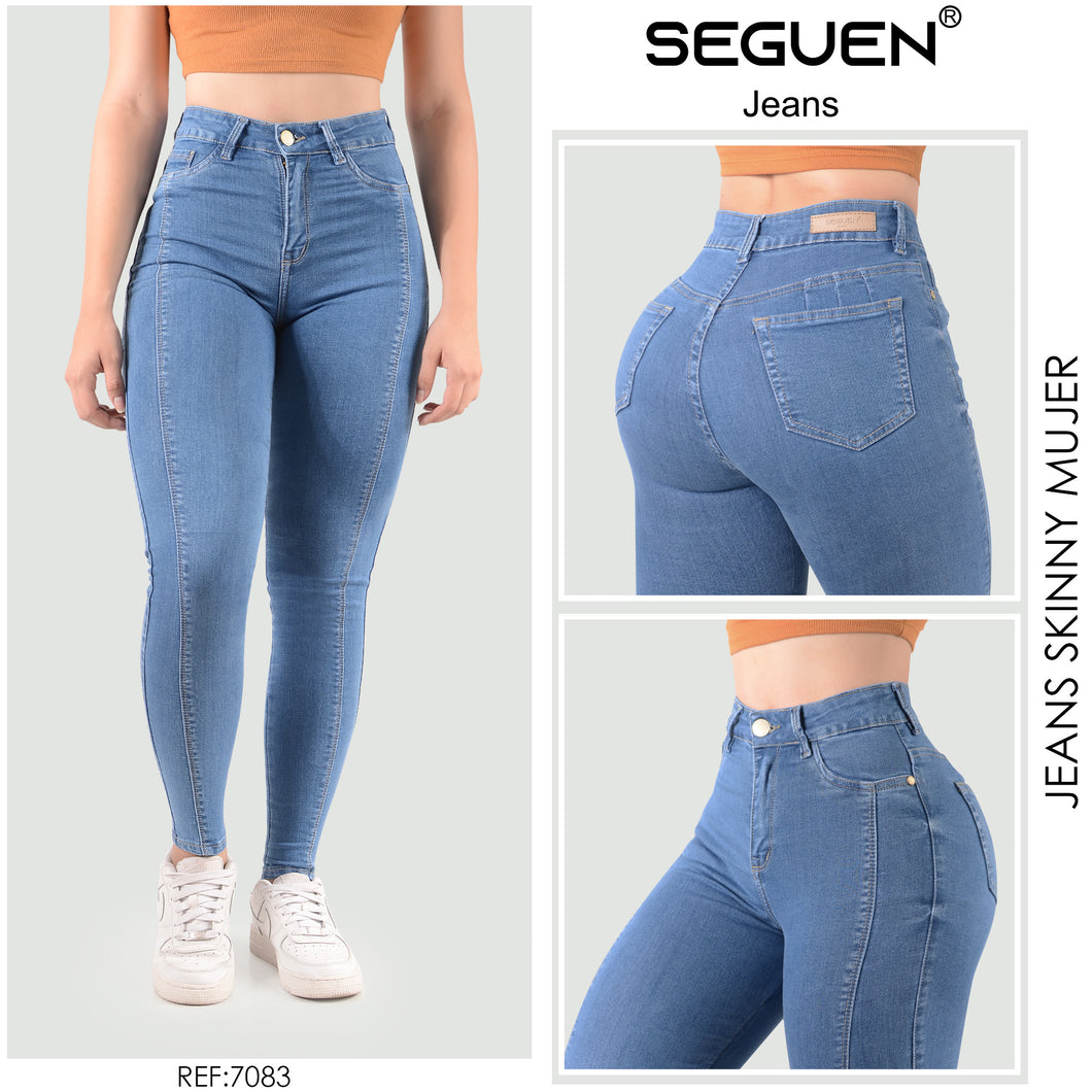 JEANS MUJER SKINNY TIRO ALTO REF 7083