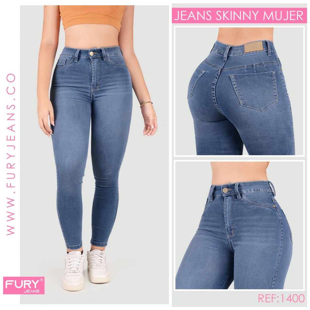 JEANS MUJER SKINNY TIRO ALTO REF 1400